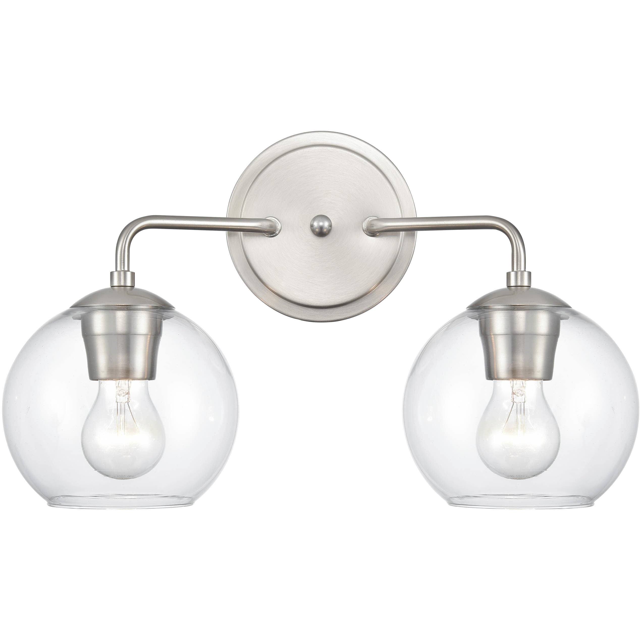 Solmer 2 Light 16 inch Brushed Nickel Bathroom Vanity Light Wall Light